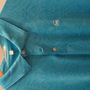 Peter Millar Print Golf Polo, Teal, XL
